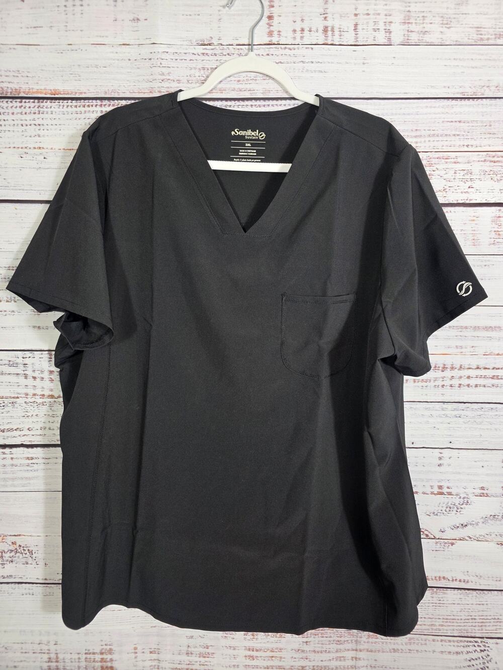 Sanibel Women's 3x Scrub Top in Black